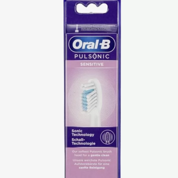 Braun Oral-B Pulsonic Sensitive Aufsteckbürsten, 4 Stück – Sanfte Reinigung für gesunde Zähne & Zahnfleisch, kompatibel mit Pulsonic Zahnbürsten