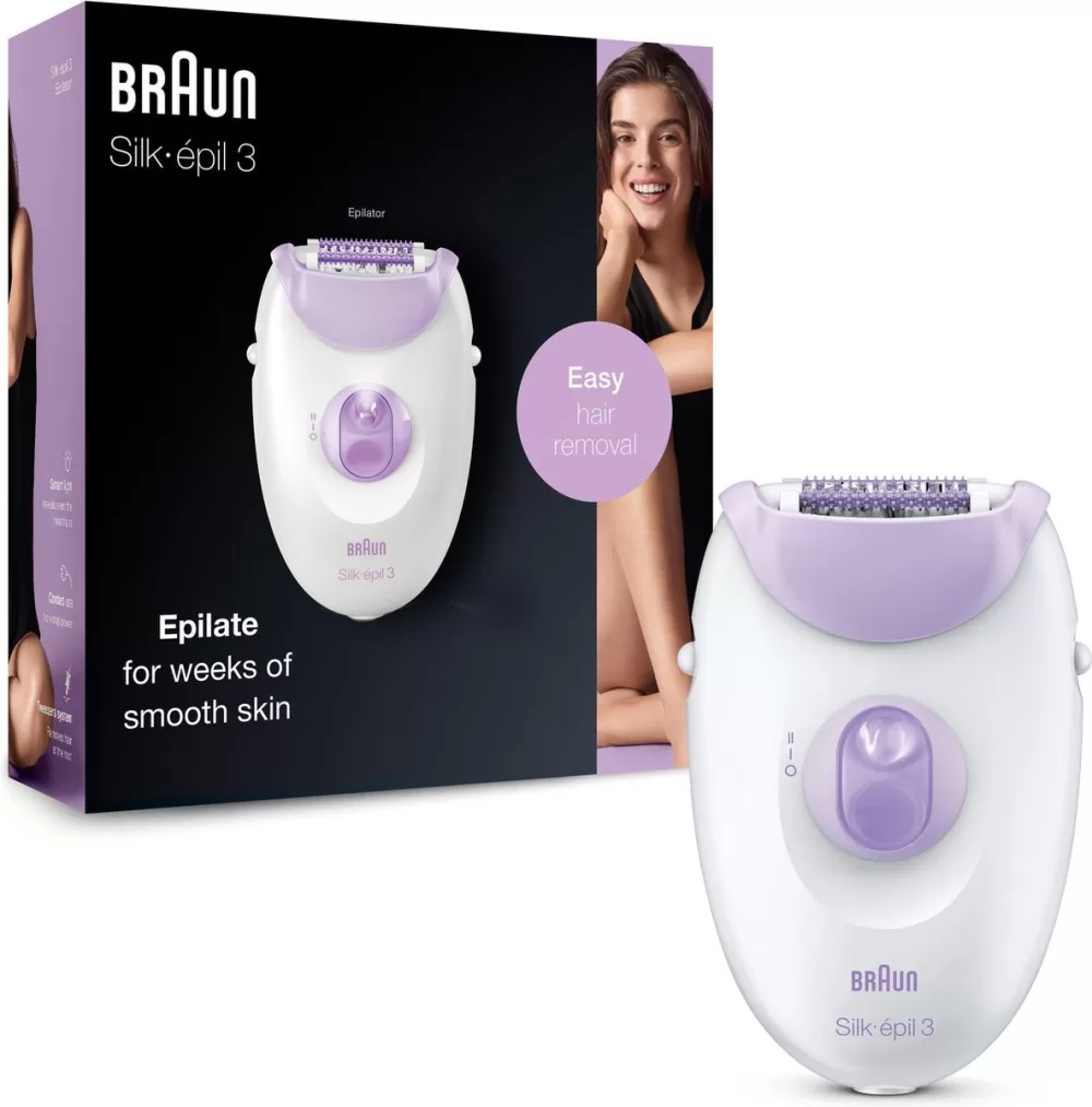 Braun Silk-épil 3-170 Epilator voor Vrouwen met Smartlight, Massagerollers, 20 Pincetten - Langdurige Zachte Ontharing en Scheerfunctie