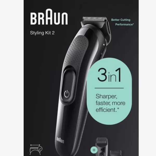 Braun Multigroomer SK2300 - 3-in-1 Baardtrimmer, Haartrimmer met 7 lengtes (0,5-11 mm), Oplaadbaar, Voor Mannen, Inclusief accessoires