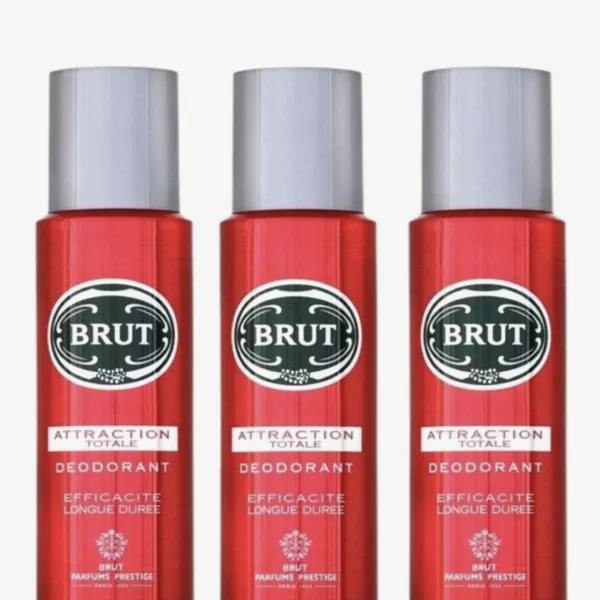 Brut Deospray Attraction 3x200ml – Voordeelverpakking, Frisse Geur met Citroen, Limoen & Mandarijn, Langdurige Bescherming