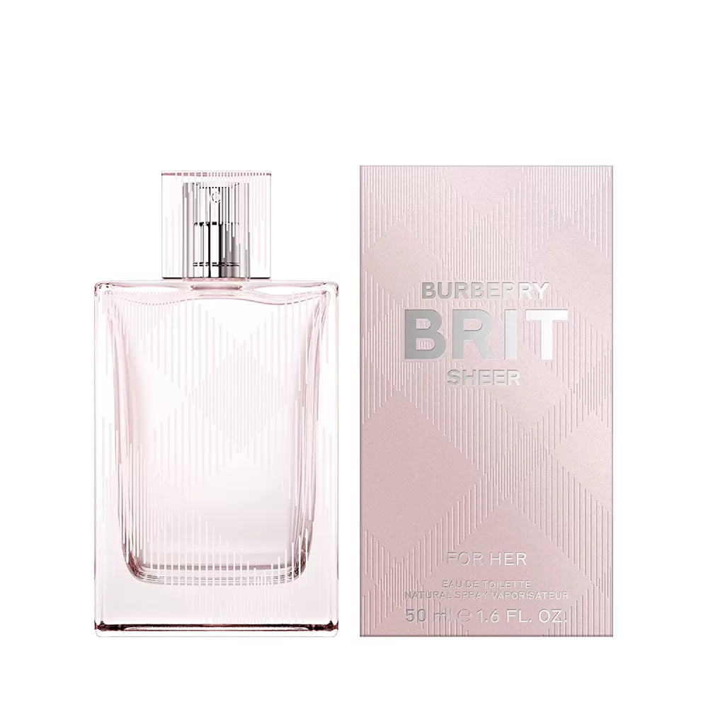 BURBERRY Brit Sheer Eau de Toilette 50ml für Damen - Blumig Fruchtige Duftnoten von Amandel, Pioenroos & Vanille - Eleganter Spray