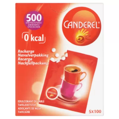 Canderel Zoetjes Navulling 500 Tabs - Caloriearm, Ideaal voor Koffie, Thee & Chocolademelk - Zoetkracht van Suiker zonder Calorieën