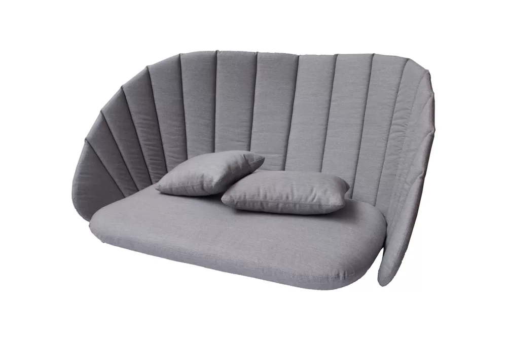 Cane-line Peacock Kissensatz für 2-Sitzer Sofa, Grau, mit Nano-Versiegelung, Quickdry & pflegeleichtem Acryl-Fibery für Outdoor & Indoor