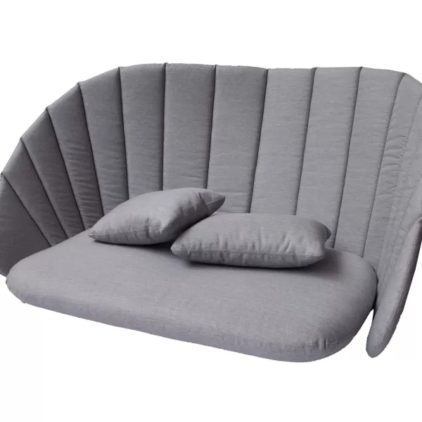 Cane-line Peacock Kissensatz für 2-Sitzer Sofa, Grau, mit Nano-Versiegelung, Quickdry & pflegeleichtem Acryl-Fibery für Outdoor & Indoor