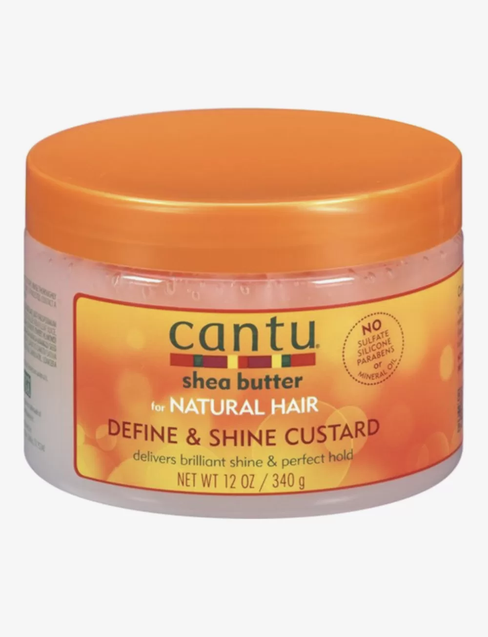 Cantu Define and Shine Custard 355ml - Natuurlijke Haarverzorging met Shea Butter, Voedt en Herstelt Krullen, Vrij van Parabenen en Siliconen