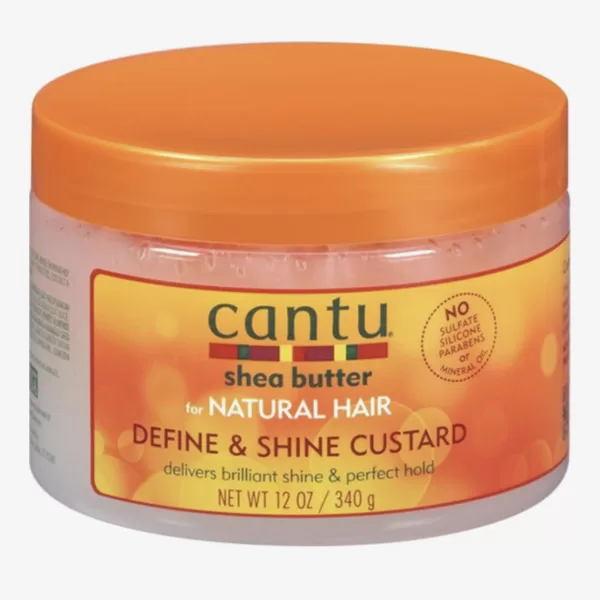 Cantu Define and Shine Custard 355ml - Natuurlijke Haarverzorging met Shea Butter, Voedt en Herstelt Krullen, Vrij van Parabenen en Siliconen