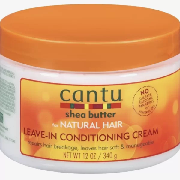 Cantu Leave-In Conditioning Cream 340g - 100% Pure Shea Butter, Natuurlijke Olie, Voor Krullend en Kinky Haar, Zonder Chemische Ingrediënten