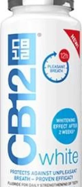 CB12 White Mondspoeling - 12 uur Bescherming tegen Slechte Adem, Versterkt Witte Tanden, Alcoholvrij, Effectief na 2 Weken, 500ml