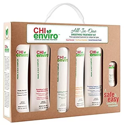 CHI All In One Smoothing Treatment Kit - Frizz Control, Smooth & Silky Hair, Environmentally Safe, Easy to Use Hair Care Solution