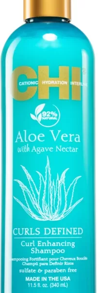 CHI Aloe Vera Agave Nectar Curl Detangling Conditioner 340ml - Hydraterend, Pluisvrij, Glanzend, Voor Krullend Haar, 95% Natuurlijke Ingrediënten