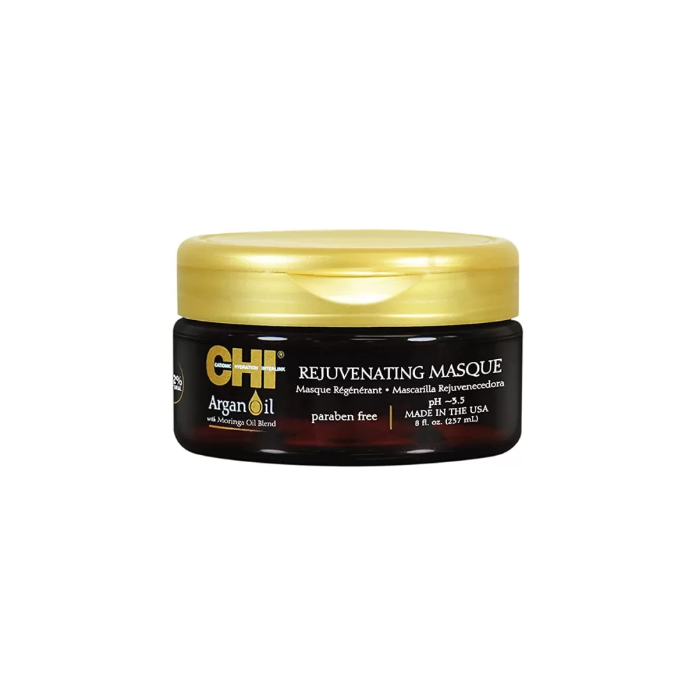 CHI Argan Oil Haarmasker 237ml - Intensieve Voeding voor Beschadigd, Droog & Kroezend Haar - Parabenen Vrij, Glans & Zacht Resultaat