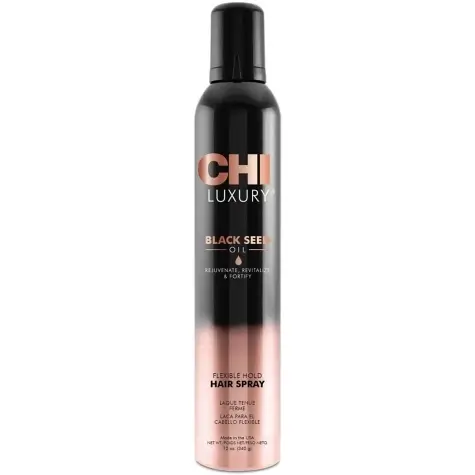 CHI Luxury Black Seed Oil Flexible Hold Hair Spray - Sneldrogende haarlak voor textuur, volume & bescherming - Gezond, glanzend haar