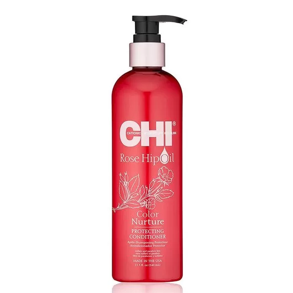 CHI Rose Hip Oil Conditioner - Hydraterend voor Gekleurd Haar, Voorkomt Droogheid, Met Rozenbottelolie & Vitamine C, Lage pH voor Kleurbehoud