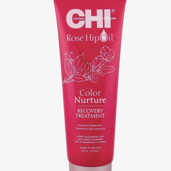 CHI Rose Hip Oil Recovery Treatment 237ml – Intensieve Haarbehandeling voor Gekleurd Haar met Rozenbottelolie & Vitamine C, Voedt & Herstelt