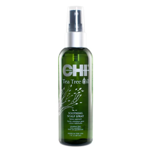 CHI Tea Tree Oil Soothing Scalp Spray 89 ML – Verfrissende spray tegen jeuk, met Tea Tree Oil, Pepermunt, Zijde & Kamille voor een gezonde hoofdhuid