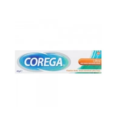 COREGA Ultra Klebefl Creme 40g – Starke Haftkraft für Zahnersatz, langanhaltender Halt, einfache Anwendung, ideal für empfindliches Zahnfleisch