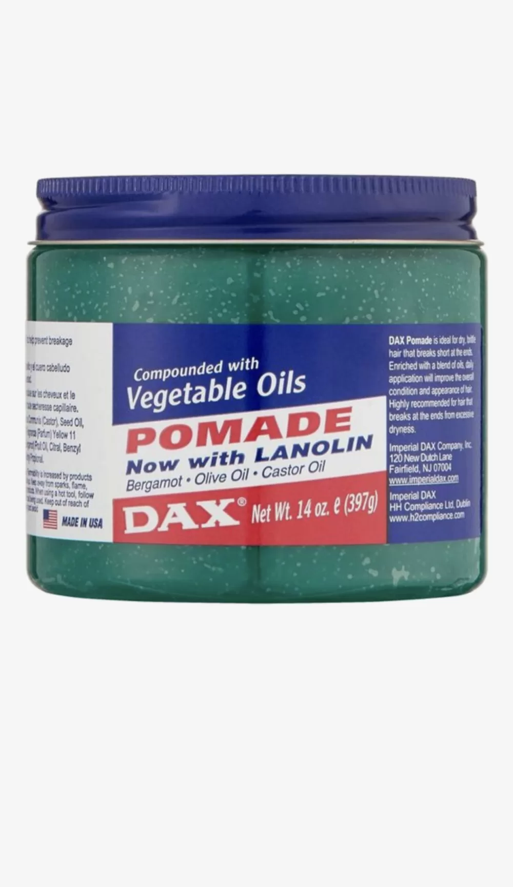 Dax Pomade 397g - Ideale Haarverzorging voor Droog en Bros Haar, Verrijkt met Natuurlijke Oliën, Verbeterde Haarconditie