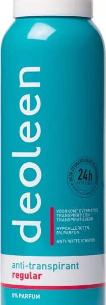 Deoleen Sensitive Satin Deodorant Spray 150ml - Hypoallergeen, Parfumvrij, Zonder Alcohol, 24 Uur Bescherming, Voor Gevoelige Huid