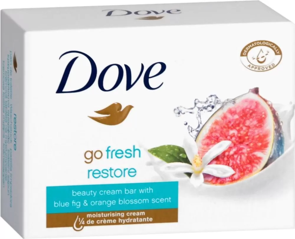 Dove Go Fresh Restore Handzeep 100g X4 - Blauwe Fijn & Oranjebloesemgeur - Verfrissende Handzeep voor Dagelijks Gebruik