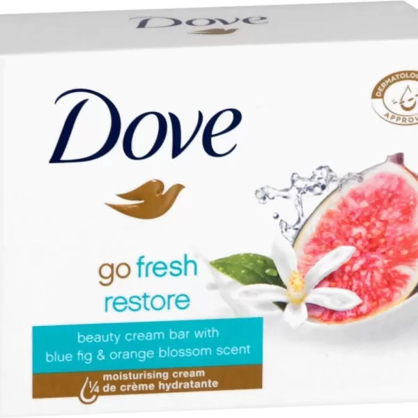 Dove Go Fresh Restore Handzeep 100g X4 - Blauwe Fijn & Oranjebloesemgeur - Verfrissende Handzeep voor Dagelijks Gebruik