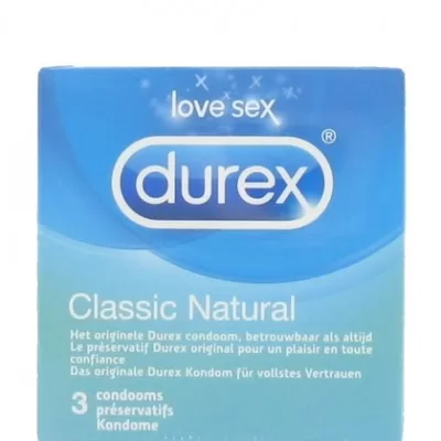 Durex Classic Natural Kondome – 12 Stück, ultra-dünn, latexfrei, für natürlichen Genuss, sicherer Schutz, feucht und angenehm