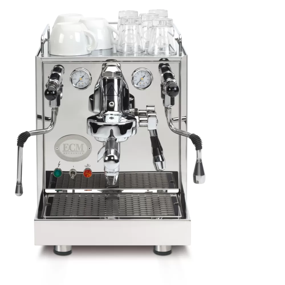 ECM Mechanika IV Profi Espressomaschine – Edelstahl, E61 Brühgruppe, 2,1L Kessel, Rotationspumpe, Kippventile, 3L Wassertank, 21kg, 220V/1600W