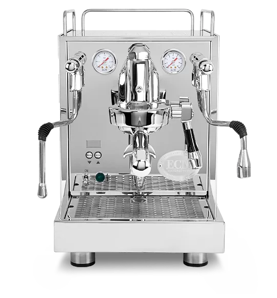 ECM Mechanika Max PID Espressomaschine - Silber, Edelstahlbrühgruppe, präzise Temperaturkontrolle, leise Rotationspumpe, 2 Filterträger, 23,5 kg