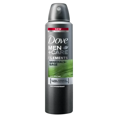 Dove Elements Minerals + Sage Anti-Transpirant Spray 150ml – 48 uur Bescherming tegen Zweet en Geur, Krachtige Deodorant