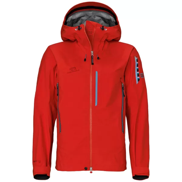 Elevenate Bec de Rosses Damen Hardshelljacke M – Gore-Tex Pro, rot, wasserdicht, atmungsaktiv, ideal für Skitouren & Bergtouren