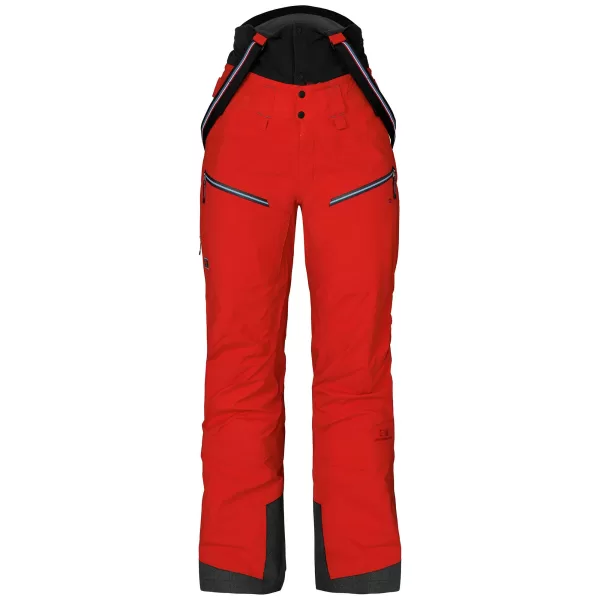 ELEVENATE Bec de Rosses Damen Ski-Hose M – Gore-Tex Pro, Atmungsaktiv, Abnehmbarer Latz, Robuste Verstärkungen, Red Glow