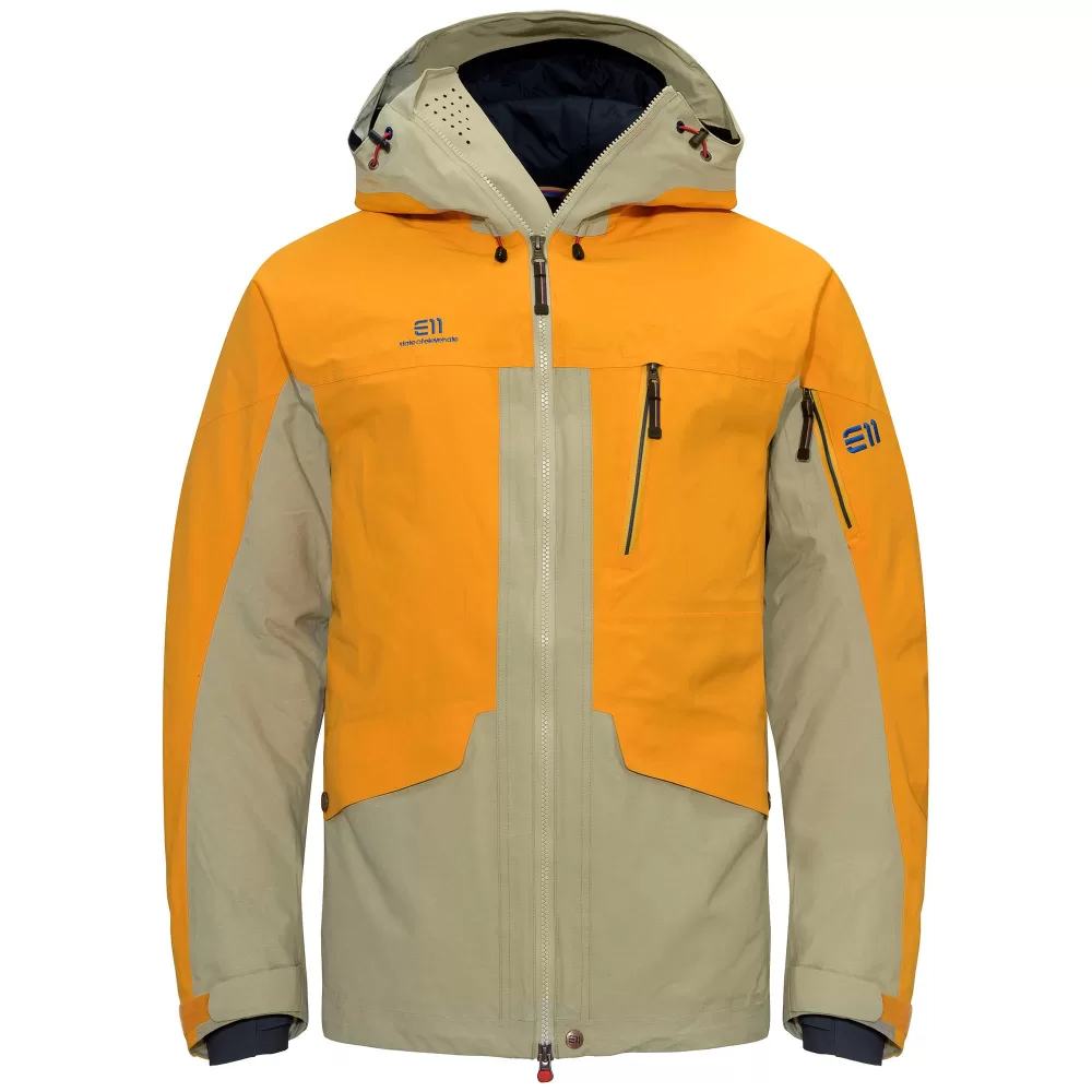 Elevenate Brevent Hardshelljacke Herren L - Catmium Yellow, 2-lagig, wasserfest, atmungsaktiv, PFC-frei, nachhaltig, ideal für Skifahren