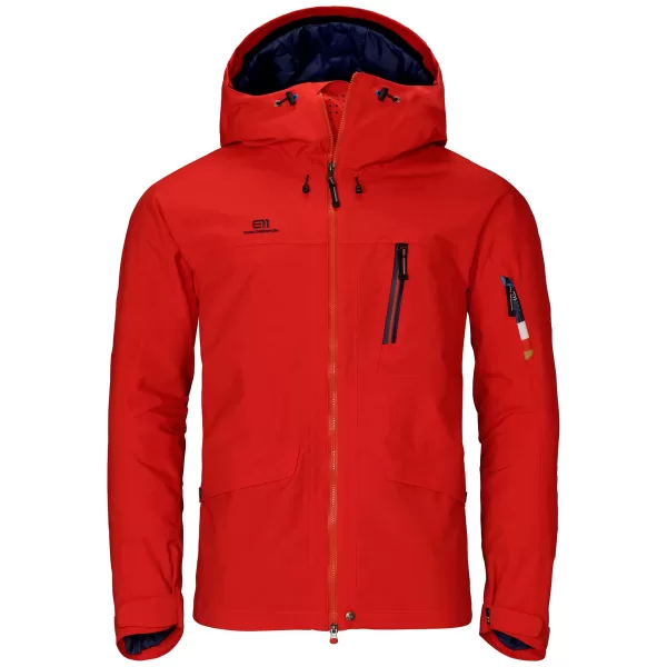 ELEVENATE Brevent Hardshelljacke Herren L - Red Glow, 2-lagig, leicht isoliert, PFC-frei, wasserdicht 10.000mm, atmungsaktiv, nachhaltig