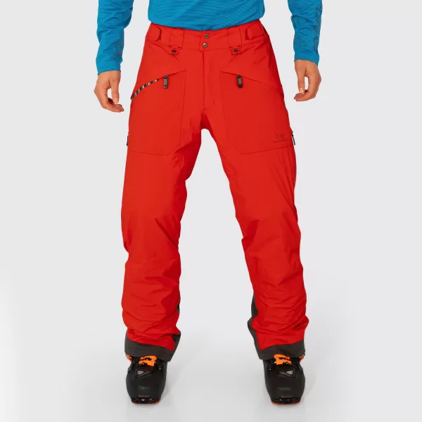 ELEVENATE Creblet Pants Herren - Premium Gore-Tex Skihosen, Größe L, Red Glow, isoliert, belüftet, vorgeformte Knie, recycelte Materialien.