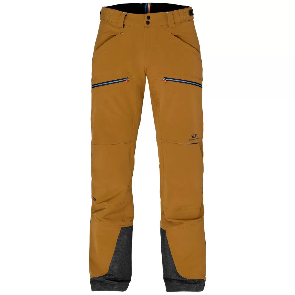 ELEVENATE Free Tour Skihose Herren L Pecan Brown, strapazierfähig, atmungsaktiv, anpassbarer Bund, Gamaschen, ideal für Abenteuer im Schnee