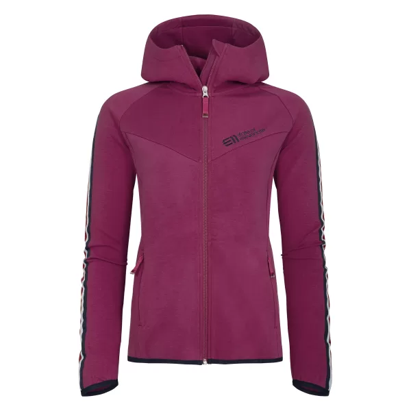 ELEVENATE Damen Signature Hood Fleecejacke M - Purple Festiva, technisches Spacer-Stretch-Gewebe, Kapuze, optimaler Tragekomfort für Outdoor-Aktivitäten