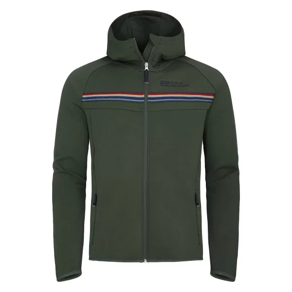 Elevenate Signature Hood Herren Fleecejacke L Deep Forest - Sportlich, Stretch, Kapuze, Reißverschluss, 2 Taschen, Outdoor-Aktivitäten