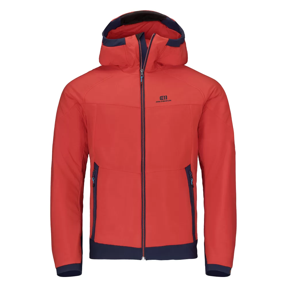 ELEVENATE Herren Transition Isolationsjacke, Größe L, Red Glow Solid – Leicht, atmungsaktiv, 4-Way Stretch, ideal für Ski & Bergaktivitäten