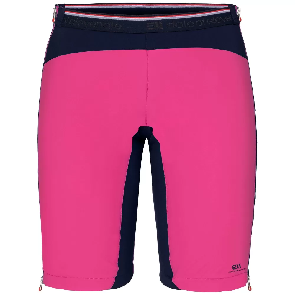 ELEVENATE Damen Transition Shorts M, Rich Pink - Technische Isolationsshorts für Skifahren, atmungsaktiv, flexible Passform, Seitliche Reißverschlüsse