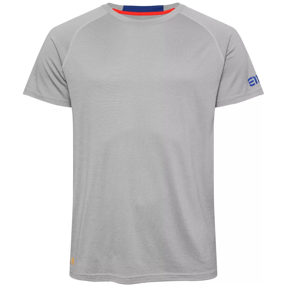 ELEVENATE Zeal Merino T-Shirt Herren in Größe L - 100% Merinowolle, Regular Fit, anatomischer Schnitt, ohne Seitennaht, Farbe Concrete