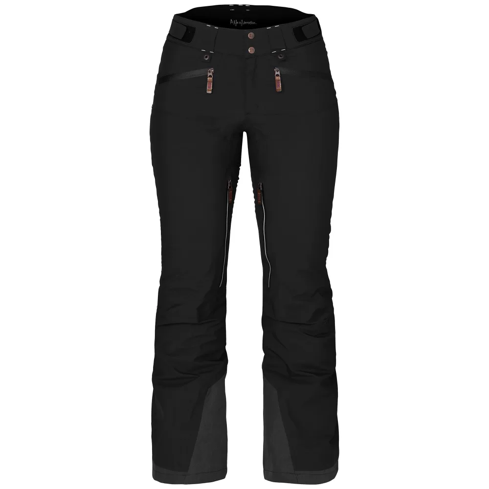 ELEVENATE Zermatt Pants Damen M - Skihose, wasserdicht, winddicht, Gore-Tex, schwarz, vorgeformte Knie, belüftbar, ideal für Piste