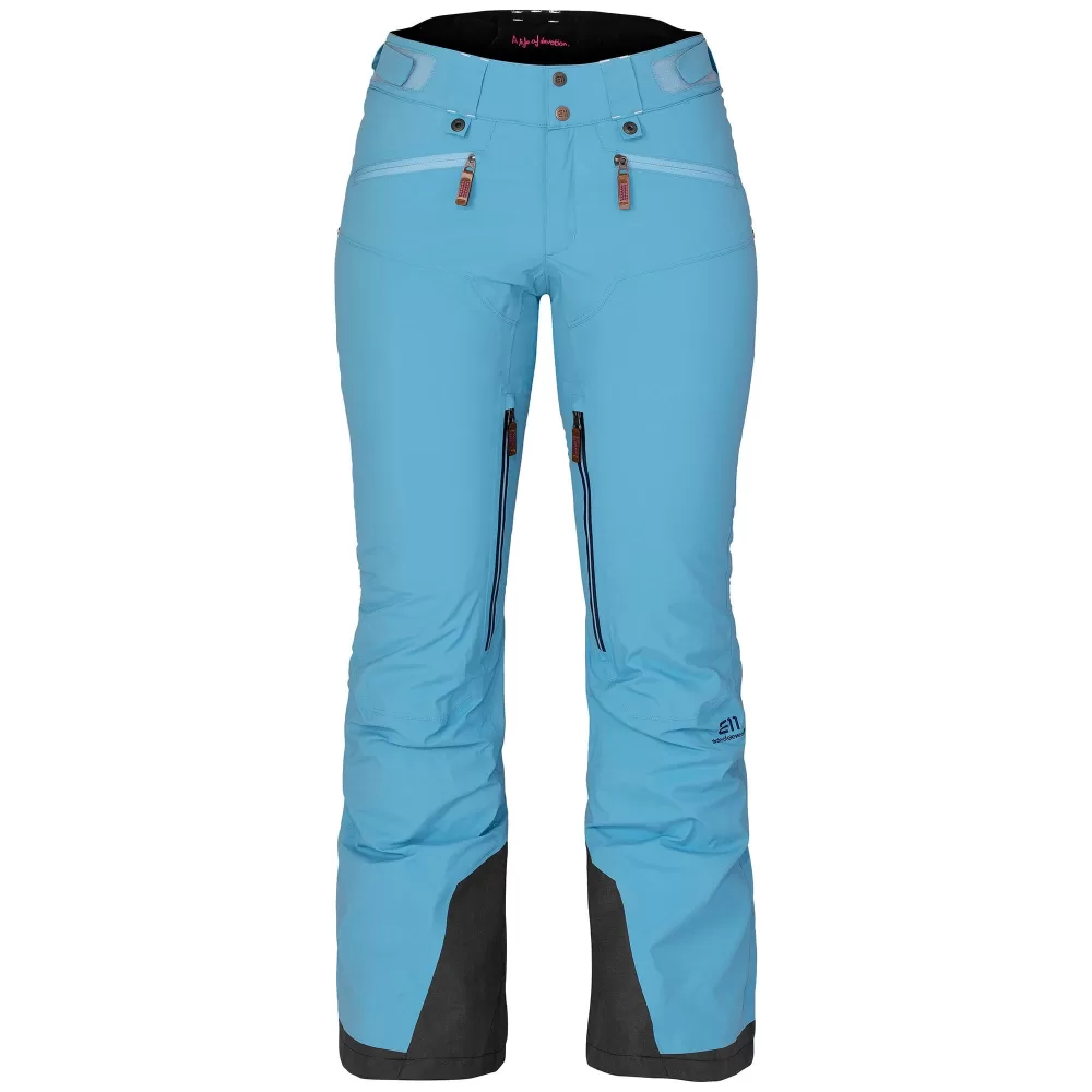 ELEVENATE Zermatt Damen Ski-Hose M, Nordic Blue – Gore-Tex, atmungsaktiv, wasserdicht, leicht isoliert, nachhaltig, Bootcut-Style, Freeride.