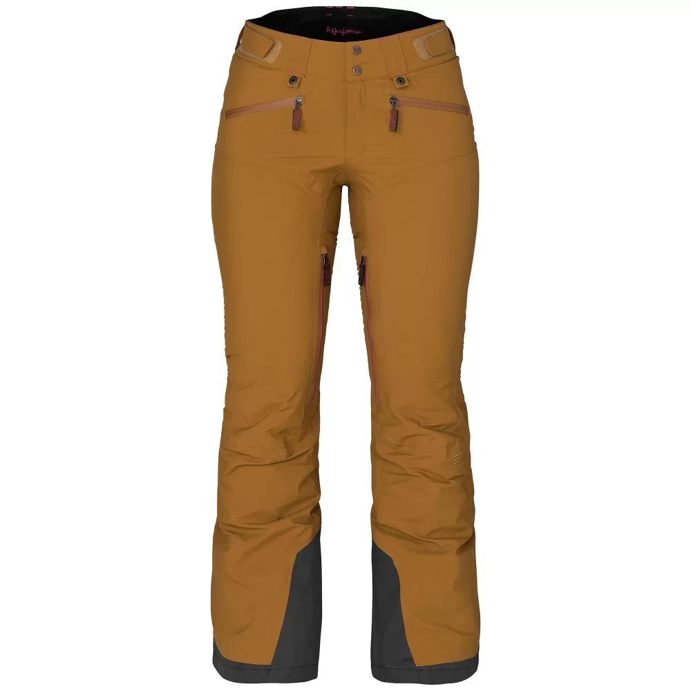 ELEVENATE Zermatt Damen Ski-Hose M Pecan Brown – Gore-Tex, atmungsaktiv, wasserdicht, isoliert, Bootcut, nachhaltig, für Freeriderinnen