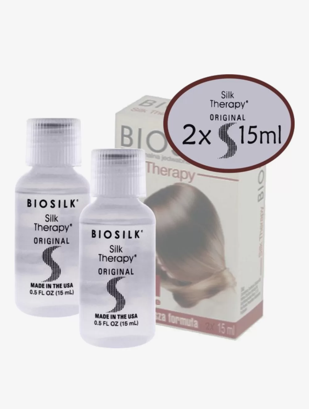 Farouk BioSilk Therapy Haarserum 2x15ml – Zijde, Vochtregulerend, Bescherming, Geschikt voor Normaal en Beschadigd Haar, Ideaal voor Reisgebruik