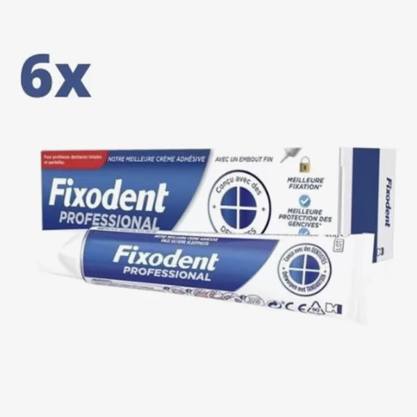 Fixodent Professional Kleefpasta - 6x40g Vorteilspackung für starken Halt und Komfort - Ideal für Zahnprothesenpflege