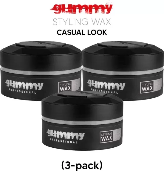 Fonex Gummy Wax Casual Look – 3-Pack Styling Wax für Volumen & Struktur, leicht frisse Duft, ideaal voor een droog, warrig kapsel