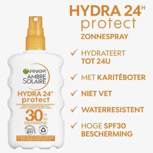 Garnier Ambre Solaire Zonnebrandspray SPF 30 - Hydraterend & Waterresistent - 200ml - Bescherming tegen UVA/UVB stralen