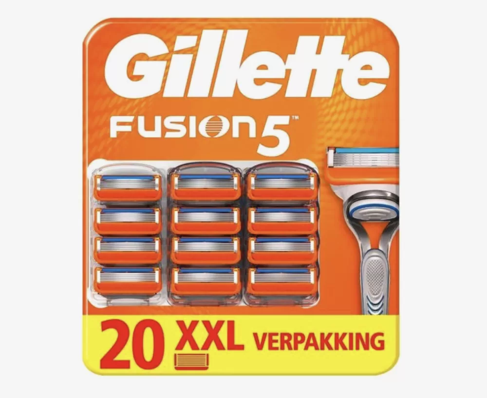 Gillette Fusion 5 Scheermesjes - 20 Stuks - 5-voudige Scheertechnologie, Comfort Guard & Precisietrimmer voor een Gladde Scheerervaring