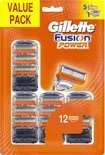 GILLETTE Fusion Power Scheermesjes - 12 Stuks - Voor Gevoelige Huid - 5 Mesjes Technologie - Comfortabel Scheren met Micro-Trillingen