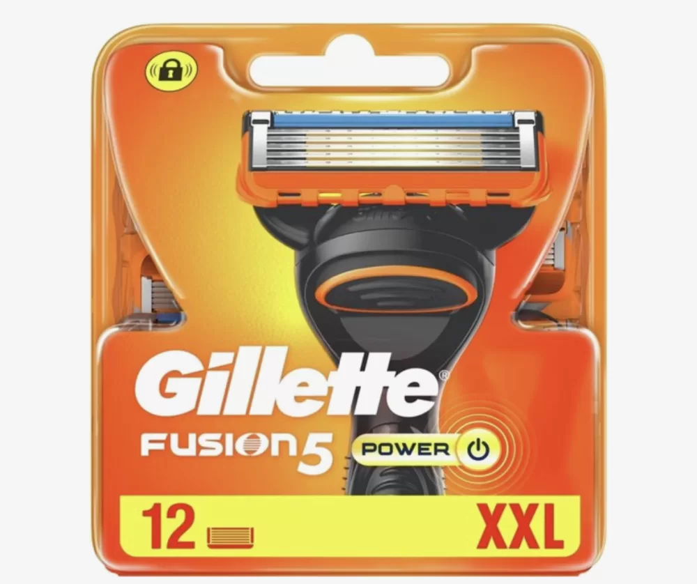 Gillette Fusion Power Scheermesjes - Voordeelverpakking van 12 Stuks, 5 Mesjes, Micro-Trillingen, Comfortabel Scheren, Voor Gevoelige Huid