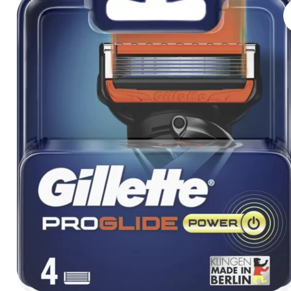 Gillette Fusion ProGlide Power Scheermesjes - 4 Stuks, Low Cutting Force, Precisietrimmer, Verbeterde Lubrastrip, FlexBall Technologie